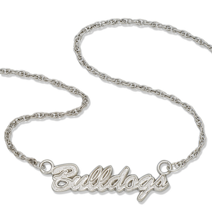 Georgia Bulldogs 18" "Bulldogs" Script Necklace - Sterling Silver Jewelry