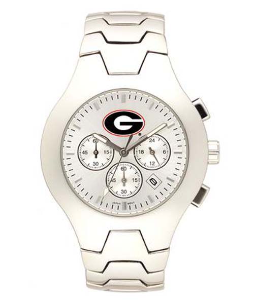 Georgia Bulldogs NCAA Men's Hall of Fame Watch with Stainless Steel Bracelet