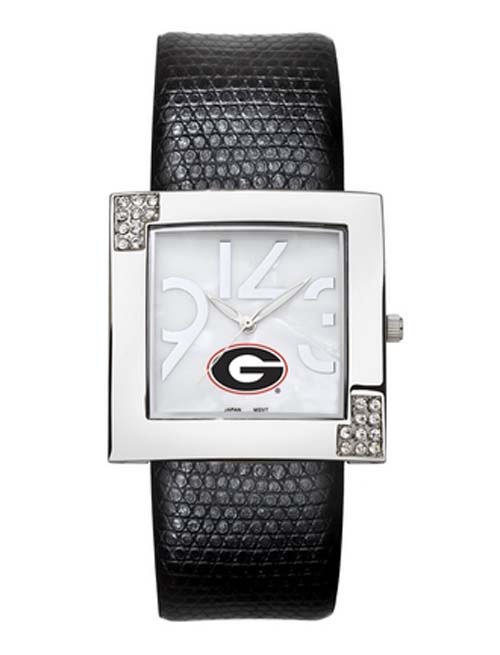 Georgia Bulldogs Women’s Glamour Watch with Leather Strap