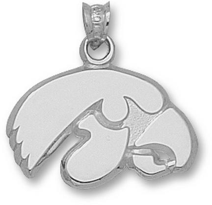 Iowa Hawkeyes 1/2" "Tiger Hawk" Pendant - Sterling Silver Jewelry