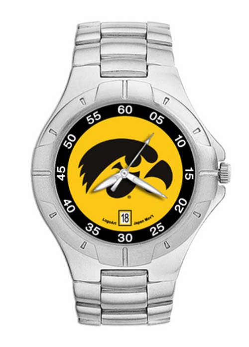 Iowa Hawkeyes "Iowa" NCAA Men's Pro II Watch with Stainless Steel Bracelet