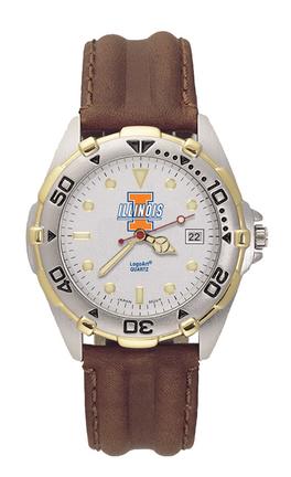 Illinois Fighting Illini "I with Illinois" All Star Watch with Leather Band - Men's