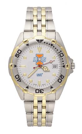 Illinois Fighting Illini "I with Illinois" All Star Watch with Stainless Steel Band - Men's