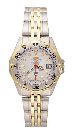 Illinois Fighting Illini "I with Illinois" All Star Watch with Stainless Steel Band - Women's
