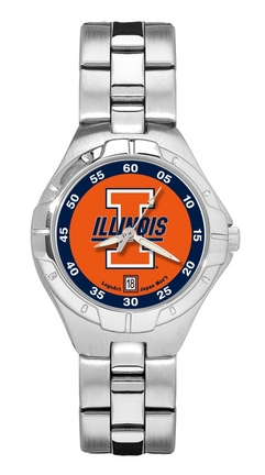 Illinois Fighting Illini "Illinois I" Woman's Pro II Watch with Stainless Steel Bracelet