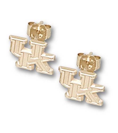 Kentucky Wildcats 1/4" "UK" Post Earrings - Gold Plated Jewelry