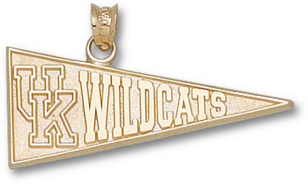 "Kentucky Wildcats ""UK and Wildcat"" Pennant Lapel Pin - Sterling Silver Jewelry"