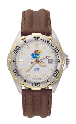 Kansas Jayhawks "Jayhawk" All Star Watch with Leather Band - Men's