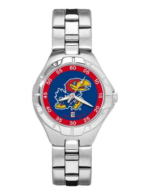 Kansas Jayhawks Jayhawk Woman's Pro II Watch with Stainless Steel Bracelet