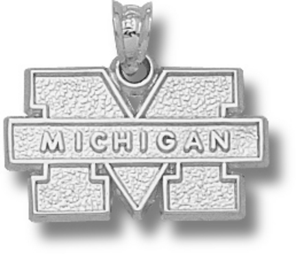 Michigan Wolverines "M Michigan" Pendant - Sterling Silver Jewelry