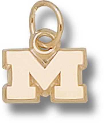 Michigan Wolverines 1/4" "M" Charm - 10KT Gold Jewelry