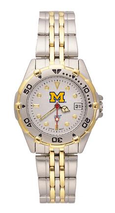 Michigan Wolverines "M" All Star Watch with Stainless Steel Band - Women's