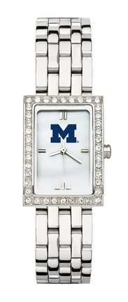 Michigan Wolverines Women's Allure Watch with Stainless Steel Bracelet