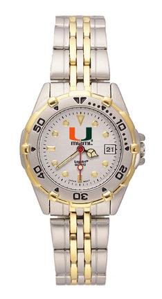 Miami Hurricanes "U with Miami" All Star Watch with Stainless Steel Band - Women's