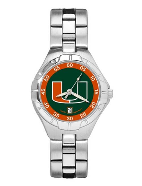 Miami Hurricanes Woman's Pro II Watch with Stainless Steel Bracelet