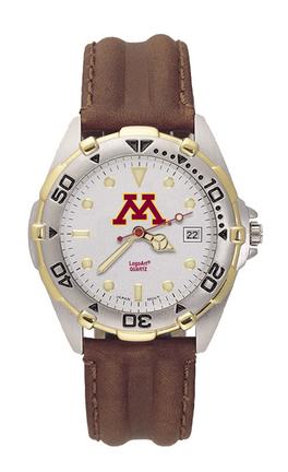 Minnesota Golden Gophers NCAA Men's All Star Watch with Leather Band