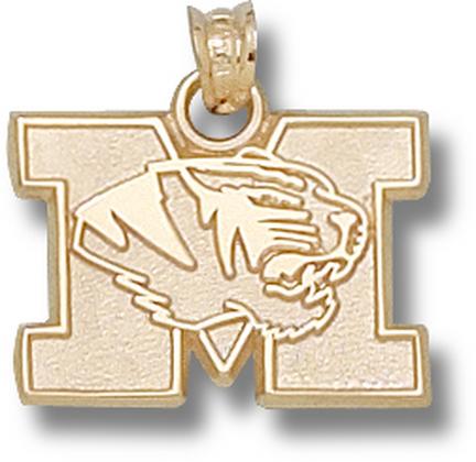 "Missouri Tigers New ""M Tiger Head"" 1/2"" Lapel Pin - Sterling Silver Jewelry"
