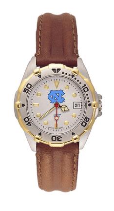 North Carolina Tar Heels "NC" All Star Watch with Leather Band - Women's