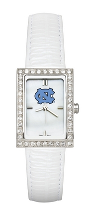 North Carolina Tar Heels Women's Allure Watch with White Leather Strap