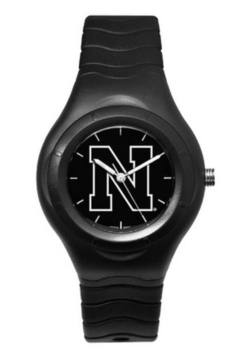 Nebraska Cornhuskers Shadow Black Sports Watch with White Logo