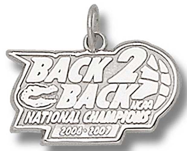 Florida Gators 2006-2007 Back 2 Back NCAA National Champions 7/16" Charm - Sterling Silver Jewelry