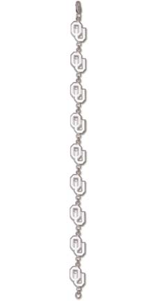 Oklahoma Sooners "OU" Bracelet - Sterling Silver Jewelry