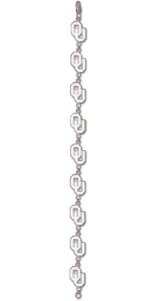 Oklahoma Sooners "OU" Bracelet - Sterling Silver Jewelry