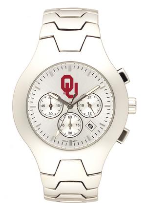 Oklahoma Sooners NCAA Men's Hall of Fame Watch with Stainless Steel Bracelet