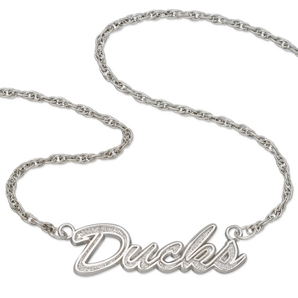 Oregon Ducks "Ducks" Sterling Silver Script Necklace