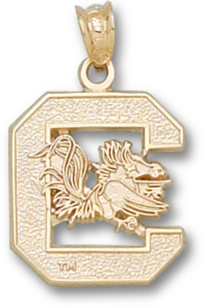 South Carolina Gamecocks "C Gamecock" Pendant - Gold Plated Jewelry
