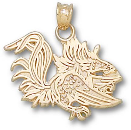 South Carolina Gamecocks "Gamecock" 5/8" Pendant - 14KT Gold Jewelry