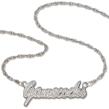 South Carolina Gamecocks "Gamecocks" Sterling Silver Script Necklace