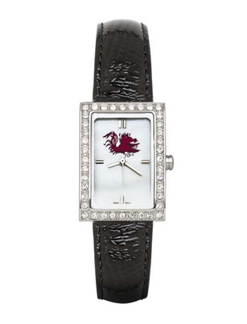 South Carolina Gamecocks Women's Allure Watch with Black Leather Strap