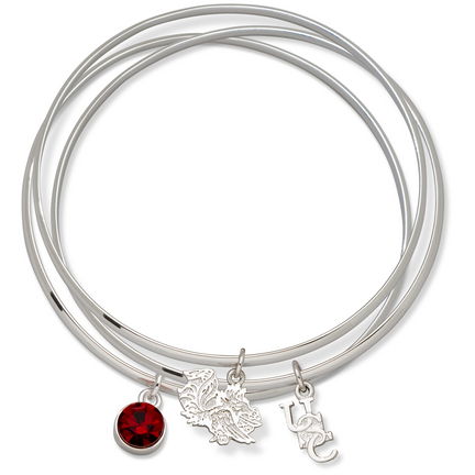 South Carolina Gamecocks Triple Bangle Bracelet