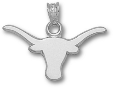Texas Longhorns Solid "Longhorn" 3/8" Pendant - Sterling Silver Jewelry
