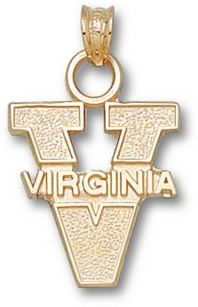 "Virginia Cavaliers ""V with Virginia"" Lapel Pin - 14KT Gold Jewelry"