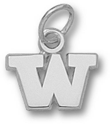 Washington Huskies "W" 1/4" Charm - Sterling Silver Jewelry