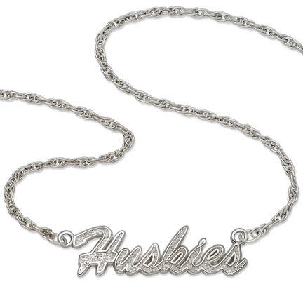 Washington Huskies "Huskies" Sterling Silver Script Necklace