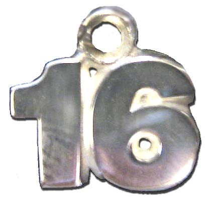 8 mm 5/16" Double Number (No Bar) Charm - Sterling Silver Jewelry