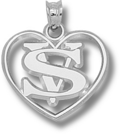 Valdosta State Blazers "VS with Heart" Pendant - Sterling Silver Jewelry