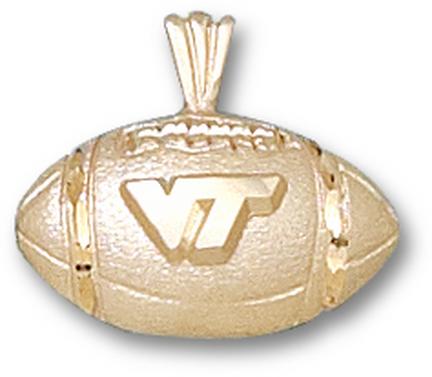 "Virginia Tech Hokies ""Football with VT"" Lapel Pin - 10KT Gold Jewelry"