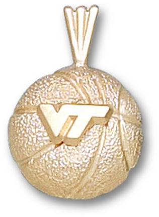 "Virginia Tech Hokies ""Basketball with VT"" Lapel Pin - 10KT Gold Jewelry"