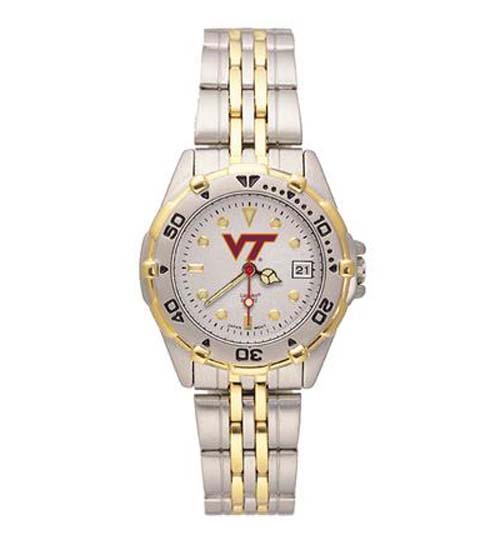 Virginia Tech Hokies "VT" All Star Watch with Stainless Steel Band - Women's