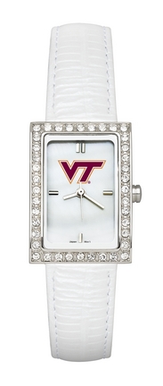 Virginia Tech Hokies Women's Allure Watch with White Leather Strap