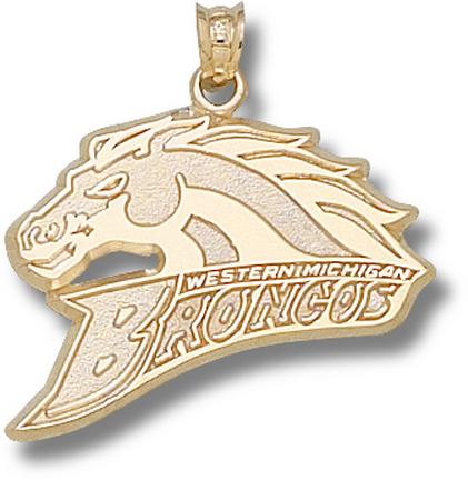 "Western Michigan Broncos ""Broncos"" Logo 5/8"" Lapel Pin - 14KT Gold Jewelry"