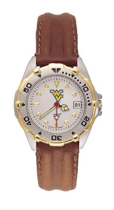West Virginia Mountaineers "WV" All Star Watch with Leather Band - Women's