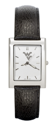 West Virginia Mountaineers Gold Plated Men's Elite Dress Watch with Leather Strap