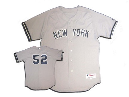 C.C. Sabathia, New York Yankees #52 Authentic Majestic Athletic MLB Baseball Jersey (Road Grey)