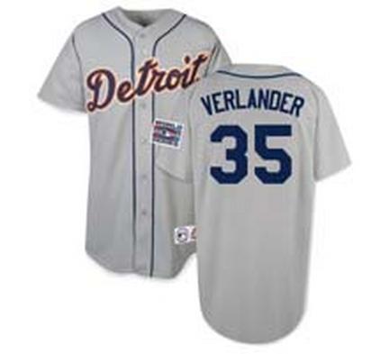 Justin Verlander Detroit Tigers #35 Authentic Majestic Athletic Cool Base MLB Baseball Jersey (Road Gray, Size 52)