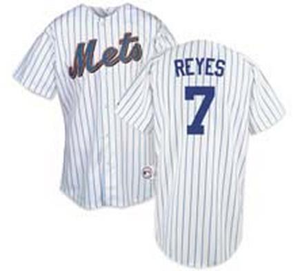 Jose Reyes New York Mets #7 Authentic Majestic Athletic Cool Base MLB Baseball Jersey (Home Pinstripe)